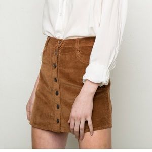 Brandy Melville Tan Skirt with Buttons